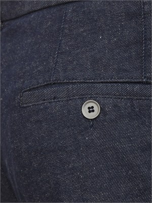 Pantaloni Paolo Pecora in denim e lino blu in UOMO
