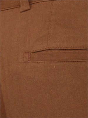 Pantaloni Paolo Pecora in lino e viscosa marroni in UOMO