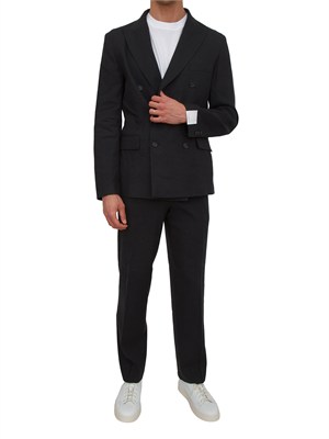 Pantaloni Paolo Pecora in lino e viscosa neri in UOMO