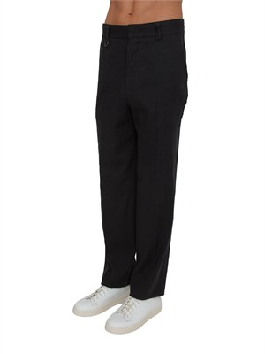 Pantaloni Paolo Pecora in lino e viscosa neri in UOMO