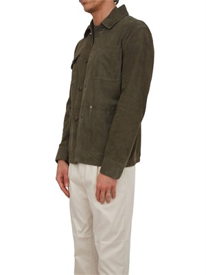 Giubbotto Paolo Pecora in pelle scamosciata verde in UOMO