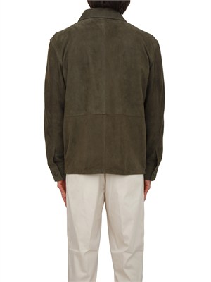 Giubbotto Paolo Pecora in pelle scamosciata verde in UOMO