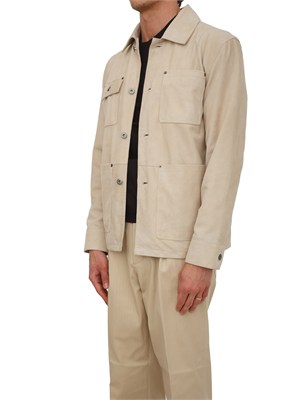 Giubbotto Paolo Pecora in pelle scamosciata avorio in UOMO