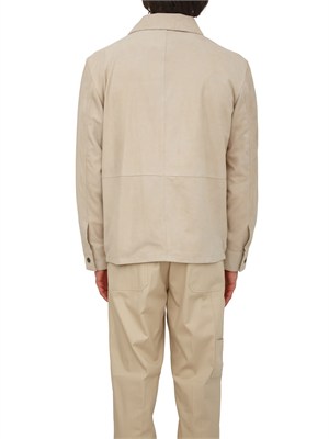 Giubbotto Paolo Pecora in pelle scamosciata avorio in UOMO