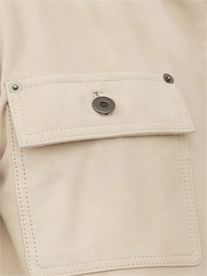 Giubbotto Paolo Pecora in pelle scamosciata avorio in UOMO