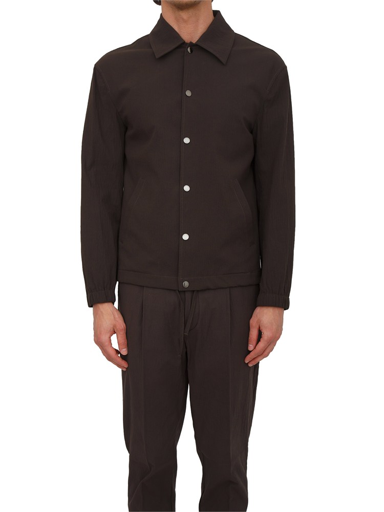 Giacca camicia Paolo Pecora in cotone marrone