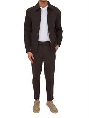 Giacca camicia Paolo Pecora in cotone marrone in UOMO