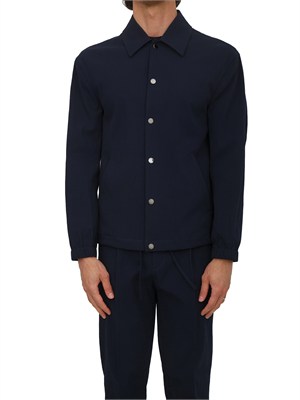 Giacca camicia Paolo Pecora in cotone blu in UOMO