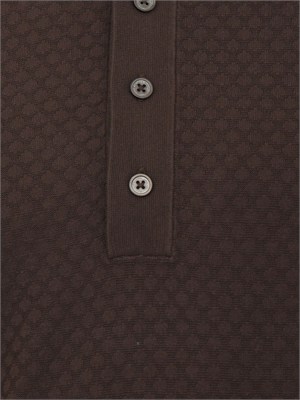 Maglia a polo Paolo Pecora in cotone marrone lavorato in UOMO