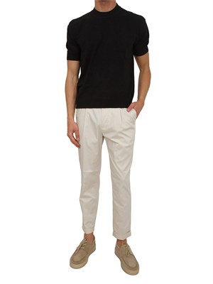 Maglia a maniche corte Paolo Pecora in seta nera in UOMO