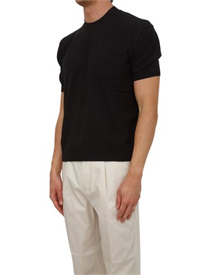 Maglia a maniche corte Paolo Pecora in seta nera in UOMO