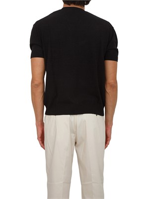 Maglia a maniche corte Paolo Pecora in seta nera in UOMO