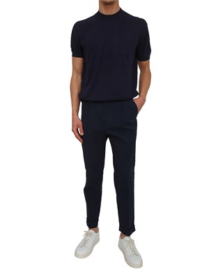 Maglia a maniche corte Paolo Pecora in seta blu in UOMO