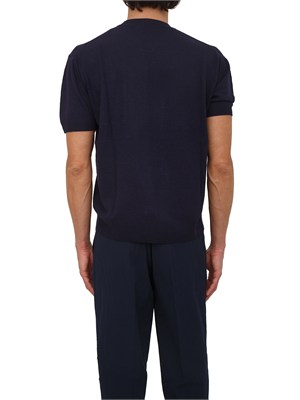 Maglia a maniche corte Paolo Pecora in seta blu in UOMO