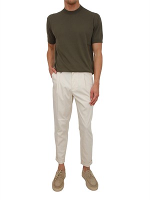 T-shirt Paolo Pecora in maglia di cotone verde in UOMO