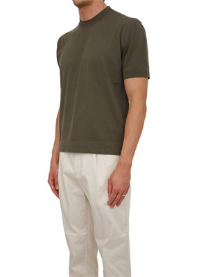 T-shirt Paolo Pecora in maglia di cotone verde in UOMO