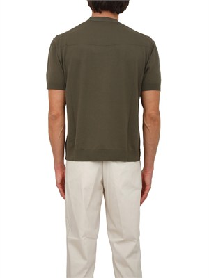 T-shirt Paolo Pecora in maglia di cotone verde in UOMO