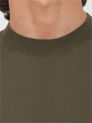 T-shirt Paolo Pecora in maglia di cotone verde in UOMO