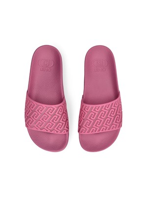 Ciabatte Liu Jo donna fuxia con maxi fascia logo all over in DONNA