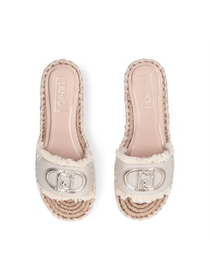 Ciabatte Liu Jo donna in denim jacquard logo con logo a contrasto in DONNA