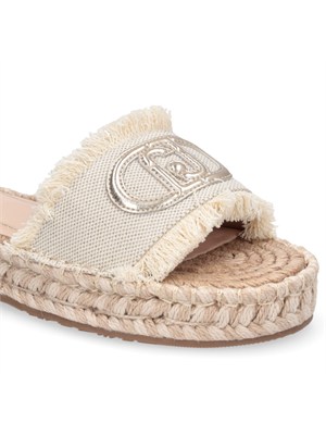 Ciabatte Liu Jo donna in denim jacquard logo con logo a contrasto in DONNA