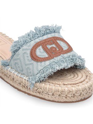 Ciabatte Liu Jo donna in denim jacquard logo con logo a contrasto in DONNA