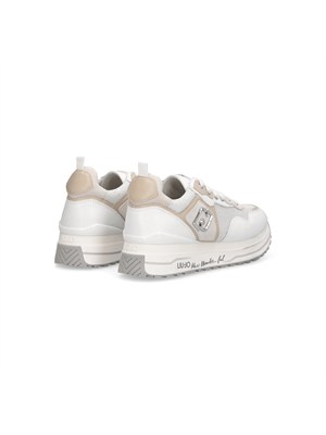 Sneakers Liu Jo donna in pelle bianca con inserti paillettes e suede in DONNA