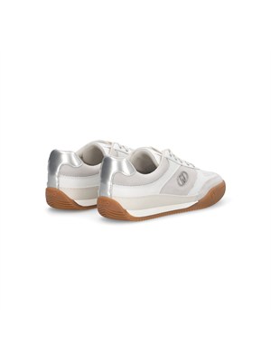 Sneakers Liu Jo donna in suede bianco con inserti glossy in pelle in DONNA