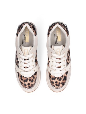 Sneakers Liu Jo donna in suede beige e stampa animalier in DONNA