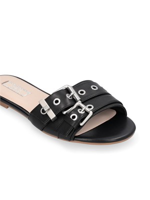 Ciabatte Liu Jo donna in pelle nera con cinturini in DONNA