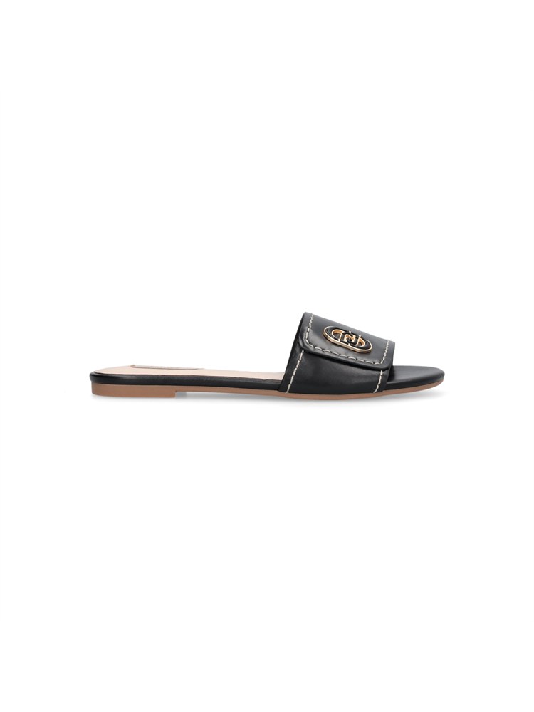 Ciabatte flat Liu Jo donna in pelle nera