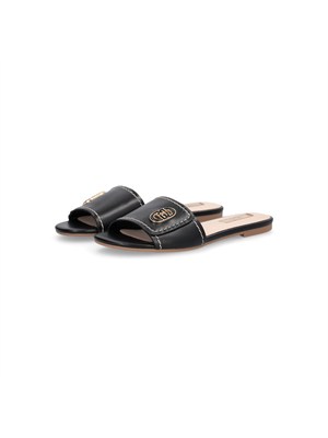 Ciabatte flat Liu Jo donna in pelle nera in DONNA