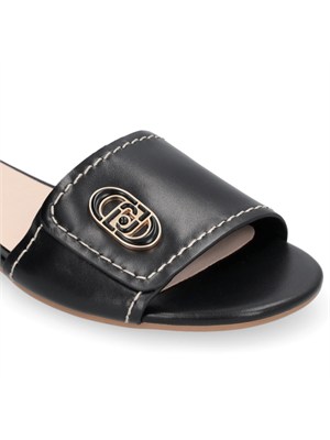 Ciabatte flat Liu Jo donna in pelle nera in DONNA