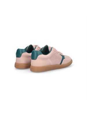 Sneakers Liu Jo donna in suede traforato rosa e dettagli pelle in DONNA