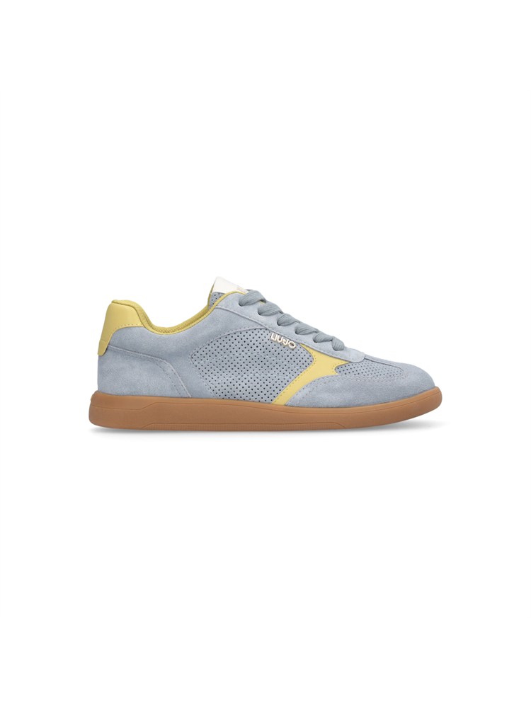 Sneakers Liu Jo donna in suede traforato azzurro e dettagli pelle