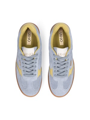 Sneakers Liu Jo donna in suede traforato azzurro e dettagli pelle in DONNA