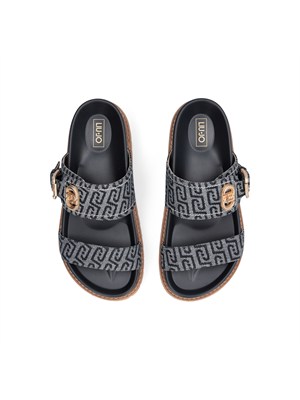 Sandali Liu Jo donna in tessuto blu jacquard all over in DONNA