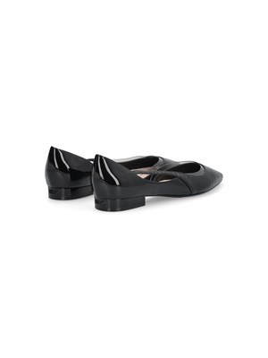 Ballerine Liu Jo donna in vernice nera inserto stampa cocco in DONNA