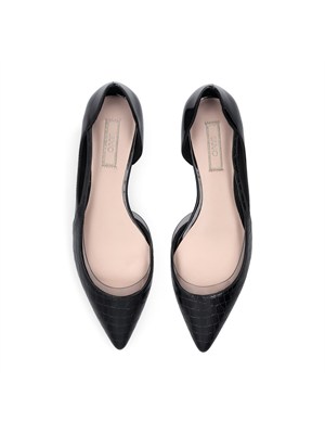 Ballerine Liu Jo donna in vernice nera inserto stampa cocco in DONNA