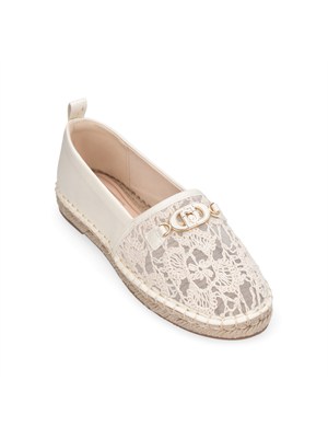 Espadrillas Liu Jo donna in tessuto cipria con pizzo e logo in DONNA