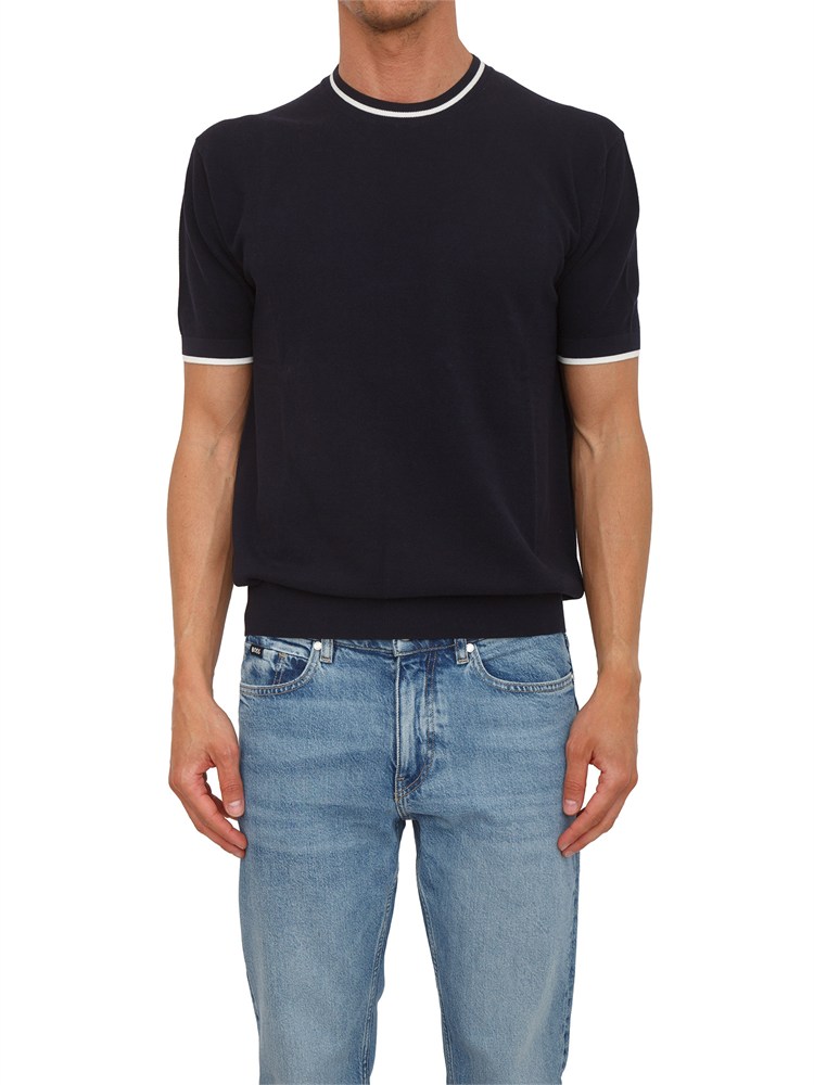 Maglia blu Paolo Pecora in cotone