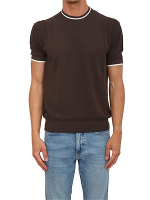 Maglia marrone Paolo Pecora in cotone in UOMO