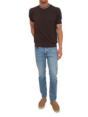 Maglia marrone Paolo Pecora in cotone in UOMO