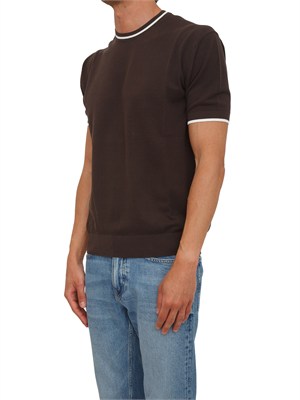 Maglia marrone Paolo Pecora in cotone in UOMO