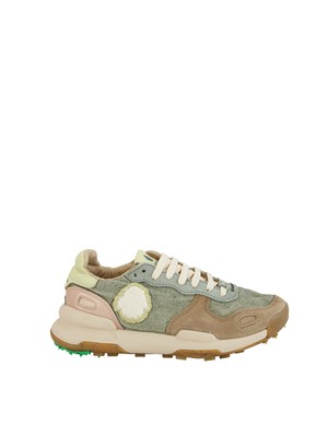 Chacrona Linen Satorisan in lino verde e pelle multicolor in UOMO