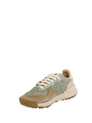 Chacrona Linen Satorisan in lino verde e pelle multicolor in UOMO