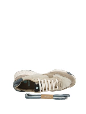 Chacrona Linen Satorisan in lino grigio e pelle multicolor in UOMO