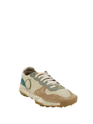 Chacrona Linen Satorisan in lino verde e pelle multicolor in UOMO