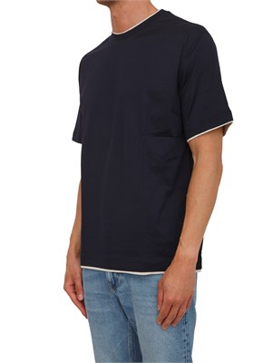 T-shirt Paolo Pecora in cotone blu in UOMO