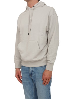 Felpa BOSS uomo in cotone beige in UOMO